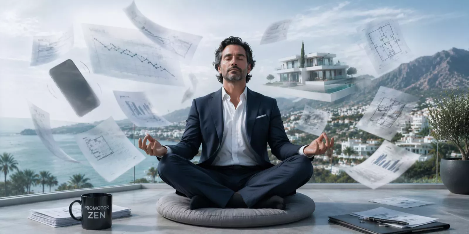 El promotor zen: promete calma… hasta que no vende. – Marbella, Costa del Sol, Málaga
