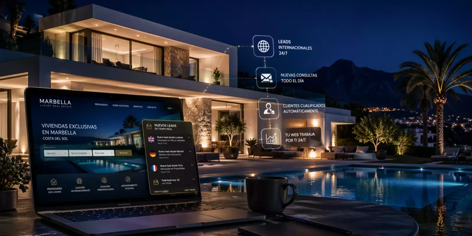 La web de 10 minutos que trabaja por ti 24/7 en Marbella, Costa del Sol, Málaga