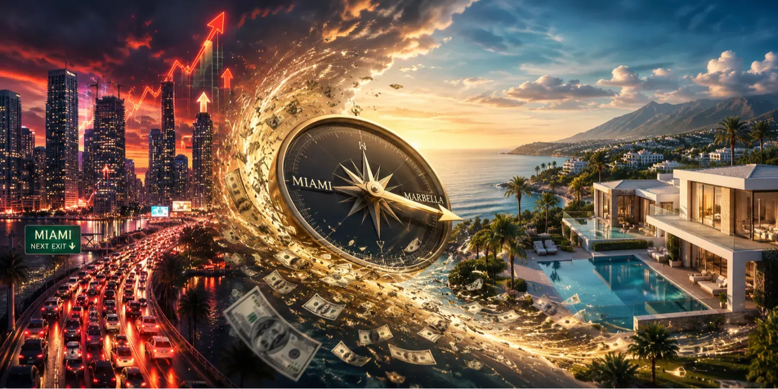 Florida sigue atrayendo millonarios… pero el lujo extremo, la saturación y el coste de vida están empujando una nueva ola de inversores hacia Marbella.
