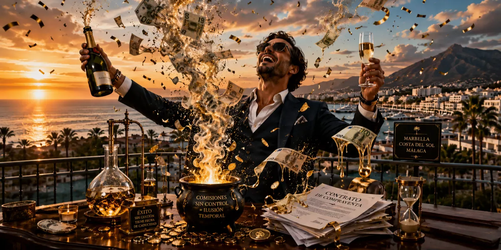 Ganar dinero es fácil. Lo difícil es no gastarlo celebrando. – Marbella, Costa del Sol, Málaga