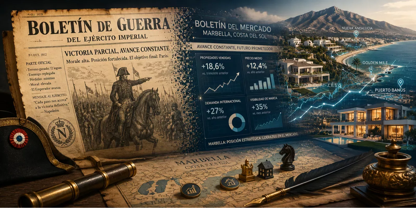 Napoleón y el boletín de guerra: cómo usar tus datos como propaganda inteligente en Marbella, Costa del Sol, Málaga