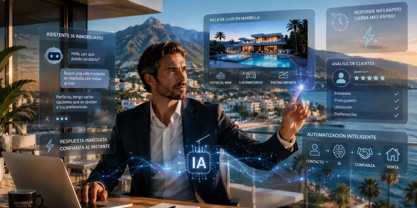 Inteligencia Artificial aplicada a inmobiliaria: cómo cerrar más rápido en Marbella, Costa del Sol, Málaga